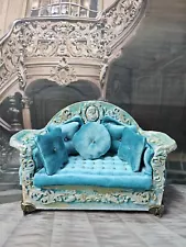 Handmade Baroque Sofa 1/6 scale.Barbie size doll.Doll house furniture Diorama.UK