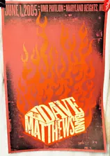 USED Dave Matthews Band Concert Red Poster June 1, 2005 Maryland Heights MO