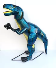 METAL ART TYRANNOSAURUS REX DINOSAUR SCULPTURE ANIMAL FIGURE 31" TALL 31" LONG