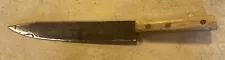 Old Vintage Handmade Butcher Knife Wood Handle 14” Steel Blade Primitive Rustic