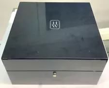 Genuine HARRY WINSTON Blue Wood Watch Box Set with Books & Open Warranty Card