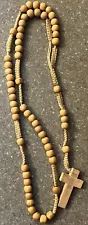 Large Wooden Rosary Beads - 18” Wooden Rosary beads