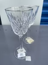 New Listing2 Waterford Crystal Platinum Lismore Tall Wine See Pictures Store Display ￼