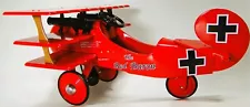 Pedal Car Pre WW2 Plane Metal WW1 Red Baron Airplane For G Scale Model Train Set