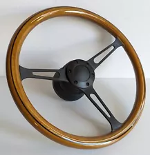 Steering Wheel wood fits for Mercedes W114 W115 R107 Used Black Spokes 72-77