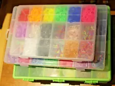 Rainbow Loom Large Lot! Rubber Bands, Charms, Looms, Clips, & Tools, 4 large box