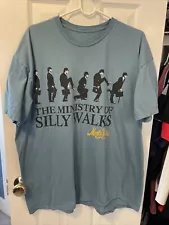 Monty Python John Cleese Ministry Of Silly Walks Men’s Blue Shirt Size XL