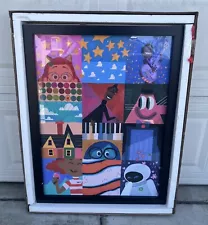 Disney Pixar Place Hotel Art Work Squares Frame Prop! Red Panda Coco Miguel Rare