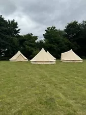 4 Bell Tents for sale Boutique Camping 5m Canvas Tent - Beige 2 years old