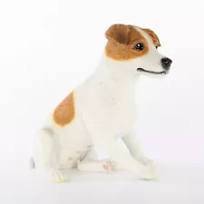 Jack Russell Terrier Figurine Hand Painted Collectible Statue Brown/Wht Smooth