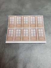 Custom Machine Shed 1/64 Wood Door with 6 Panel Glass (10) stickers