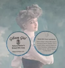 Gibson Girl Natural Mother's Breast Milk Soap with Glycerin, Lavender Scent 2oz.