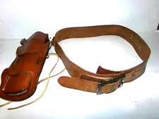 BIANCHI 1873 LARGE SA LEATHER WESTERN HOLSTER FORR .44 .45 & UNMARKED AMMO BELT