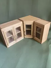 Lot 3 Miniature Kitchen Cabinets For Dollhouse