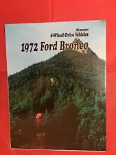 1972 FORD "BRONCO" Truck Dealer Sales Brochure