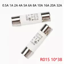 10x38mm R015 Ceramic Fast Blow Fuse 0.5A 1A 2A 4A 5A 6A 8A 10A 16A 20A 32A 500V