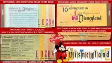 SALE! 1970 Disneyland ADULT A B C D E Ticket Book ALL TICKETS VG - NM Disney U3