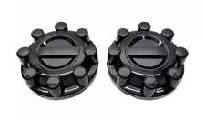 2 Front Gloss Black Center Wheel Hub Caps For 17-23 Ford F-250 F-350 Super Duty