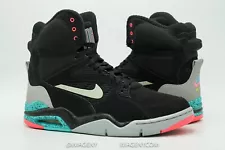 NIKE AIR COMMAND FORCE USED SIZE 9.5 SPURS BLACK GREY JADE PINK 684715 001