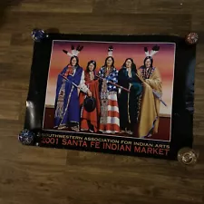 2001 Santa Fe Indian Market John Balloue Poster ”Delegates For Peace” 32” X 23”