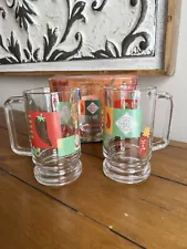 Set of 4 Official 2000 Tabasco Brand Pepper Sauce McLhenny Co. Glass Mug 16 oz.