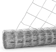 16 Gauge Galvanized Welded Wire Fence, 4" X 4" Big Mesh Opening for Vegetables,