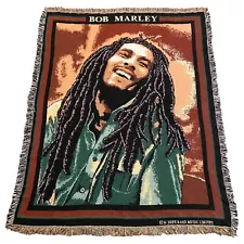 Vintage Bob Marley Tapestry Blanket 90s Rug Barn Made In USA Portrait 51x64