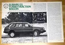 1984 Subaru GL Wagon 4WD Turbo Original Magazine Road Test Article