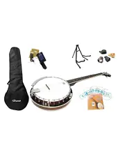 On Sale! Caraya BJ-005 5-string Mahogany Resonator Banjo & 6 Free Accessories