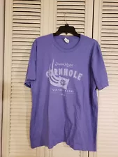 Double Nickel Brewing Co Corn Hole Winter League 2023 Purple T Shirt Mens Sz XL