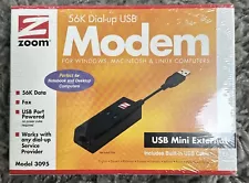 New Zoom Model 3095 Data Fax Dial-Up 56K V.92/V.90 Mini External USB Modem *NIB*