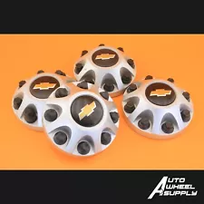 Chevrolet Silverado 2500 3500 HD 2011-2024 Silver OEM Set of 4 Center Caps (For: 2019 Suburban 3500 HD)