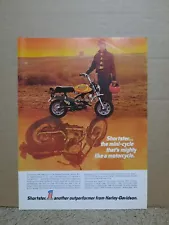 1972 Harley Davidson Shortster Motorcycle Magazine Ad Mini Cycle