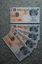 FIVE BANKSY DI FACED TENNERS £10 TEN POUND PRINCESS DIANA REPLICA NOTES