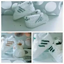 BABY CROCHET HAND KNITTING TRAINERS SHOES CLOTHES BOYS GIRL'S Sneakers