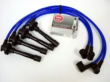 FOR 91-93 NISSAN 240SX KA24DE ENGINE RACING SPARK WIRES NGK V-POWER PLUGS BLUE