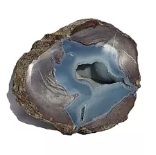 ~549g/1.2lb Polished Dugway, UT Geode /thunder egg agate quartz blue chalcedony