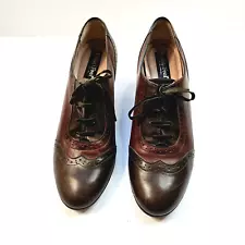 Beautifeel Jordan Oxford Pump Lace-Up Wingtip Heels Brown Pumps Women Size 8 EUC