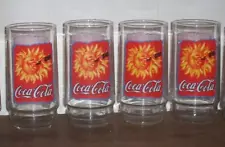 Vintage 1995 Set of 4 Coca Cola Sun Drinking Glasses - 2 sets available for sale