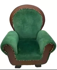 Lovely vintage green velvet upholstered American Heritage chair ready for...