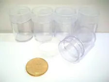 New Whitman Round Tube Small Dollar Coin Holder Lot Holds 26MM Susan B Gold 5 CT