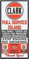 CLARK GAS STATION FULL SERVICE ISLAND OLD SIGN REMAKE ALUMINUM SIZE OPTIONS