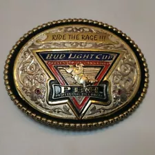 PBR ~PROFESSIONAL BULL RIDERS~ BELT BUCKLE Bud Light Cup Montana Silversmiths