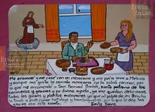 Exvoto American woman learns to cook Mexican food for her husband hand painted