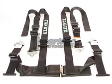 Takata Drift II Snap-On Seat Belt Safety Harness Black 2" Shoulder/Lap 4-Point