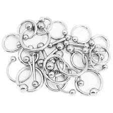 Body Piercing Jewelry 10 Pack Random Assortment of 8ga, 10ga, 12ga