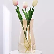 Glass Vases For Flowers 8" Tall Ins Modern Irised Crystal Clear Glass Vases For