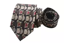 FRANK LLOYD WRIGHT MEN'S TIE BLACK/GEOMETRIC WIDTH: 3.25" LENGTH: 58"