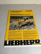 Liebherr PR 742 B Crawler Tractor Bulldozer Excavator Sales Brochure Spec 1996