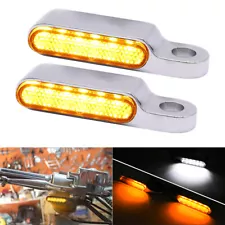 For Harley Chopper Bobber Motorcycle LED Turn Signal Amber Blinker Running Light